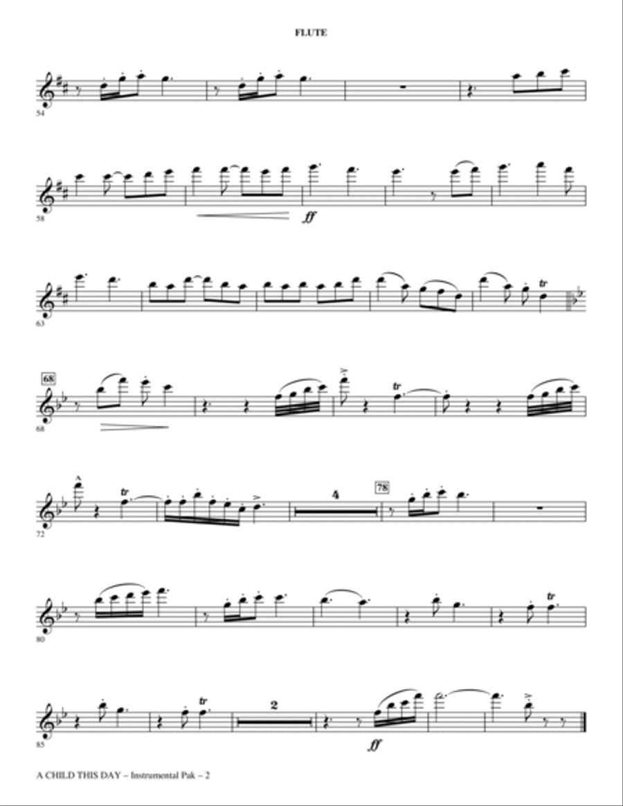 A Child This Day - Flute Choir scores gallery preview page 2