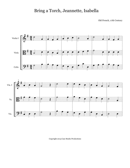 Christmas Trios II - violin, viola, cello