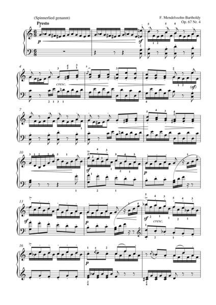 Mendelssohn spinning song