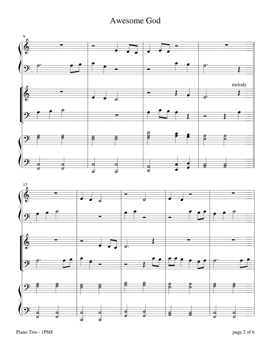 Awesome God Piano Method scores gallery preview page 6