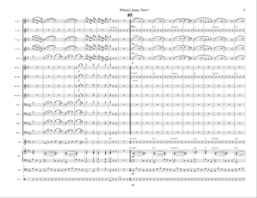 Where's Janey Now? Jazz Ensemble scores gallery preview page 6