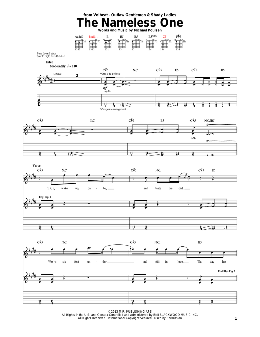 The Nameless One Acoustic Guitar scores gallery preview page 1