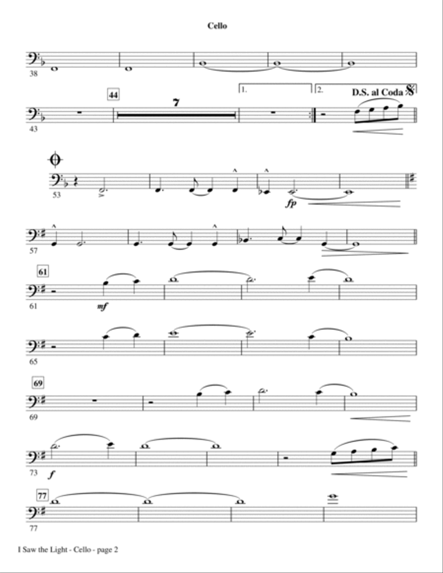I Saw The Light - Cello Choir scores gallery preview page 2