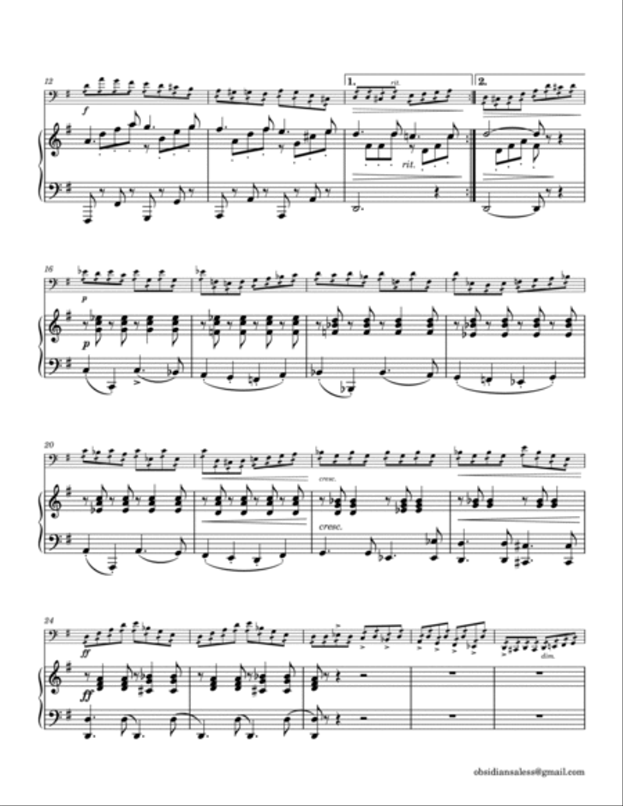 Carl Bohm: Perpetual Motion from Little Suite no.6 for Cello and Piano Piano scores gallery preview page 3