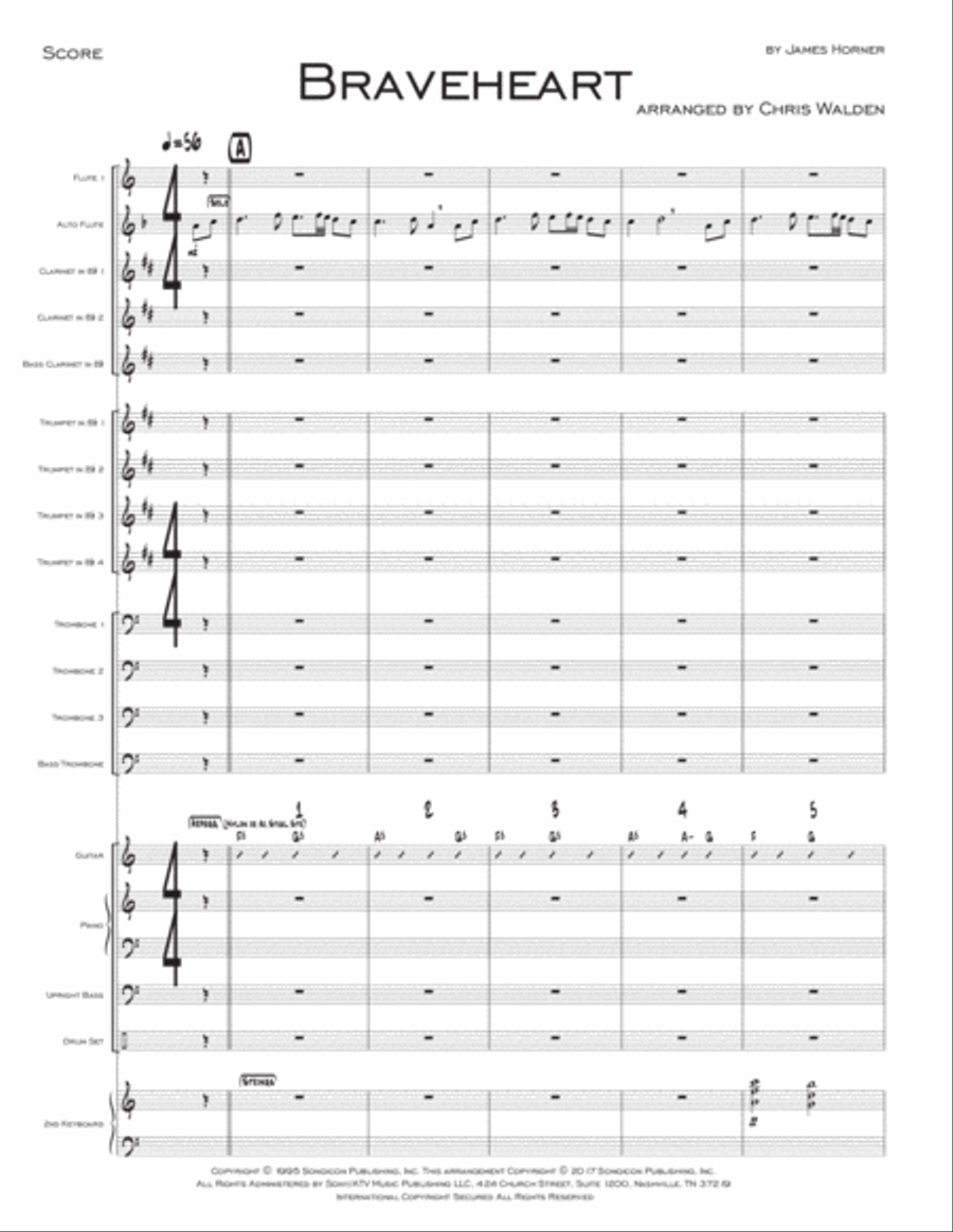 Braveheart - Main Title Jazz Ensemble scores gallery preview page 1