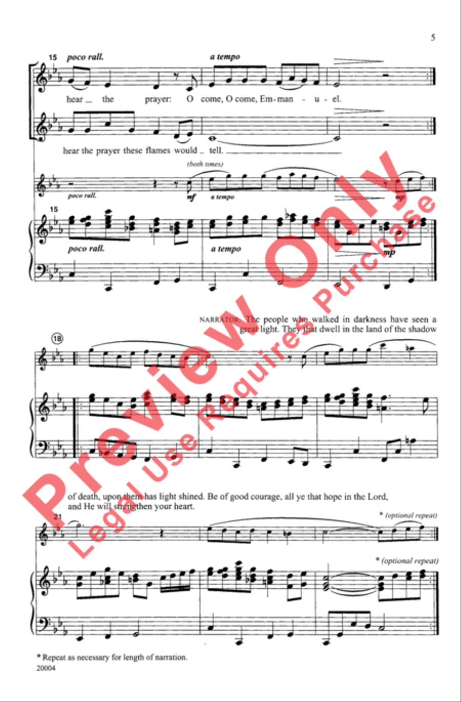 Light the Advent Candle Unison Choir scores gallery preview page 5