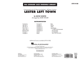 Book cover for Lester Left Town (arr. Mark Taylor) - Conductor Score (Full Score)