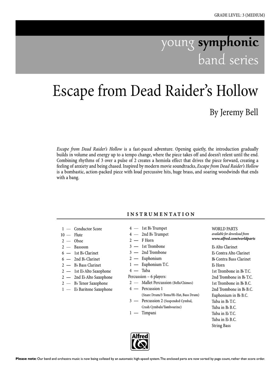 Escape from Dead Raider's Hollow: Score