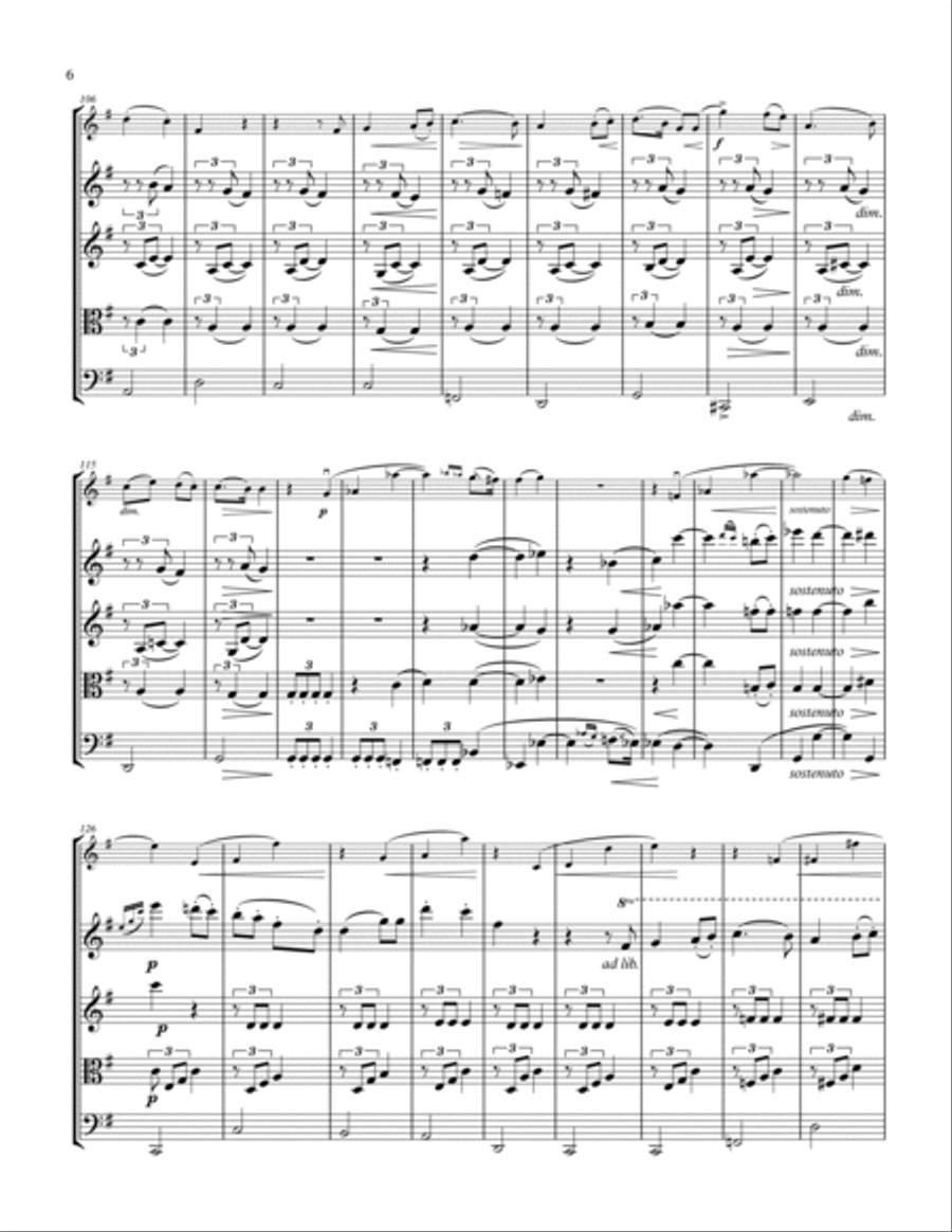 J.Brahms Scherzo from F.A.E. Sonate for Violin solo and String Quartet String Quartet scores gallery preview page 6
