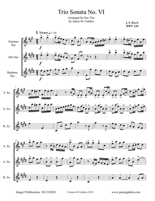 BACH: Trio Sonata No.6 BWV 530 for Sax Trio