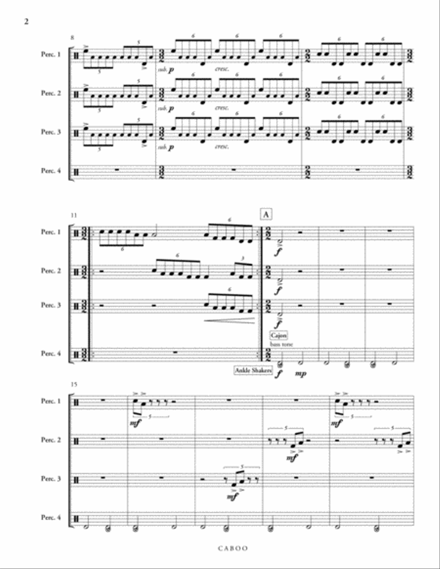 Caboo Percussion Ensemble scores gallery preview page 3