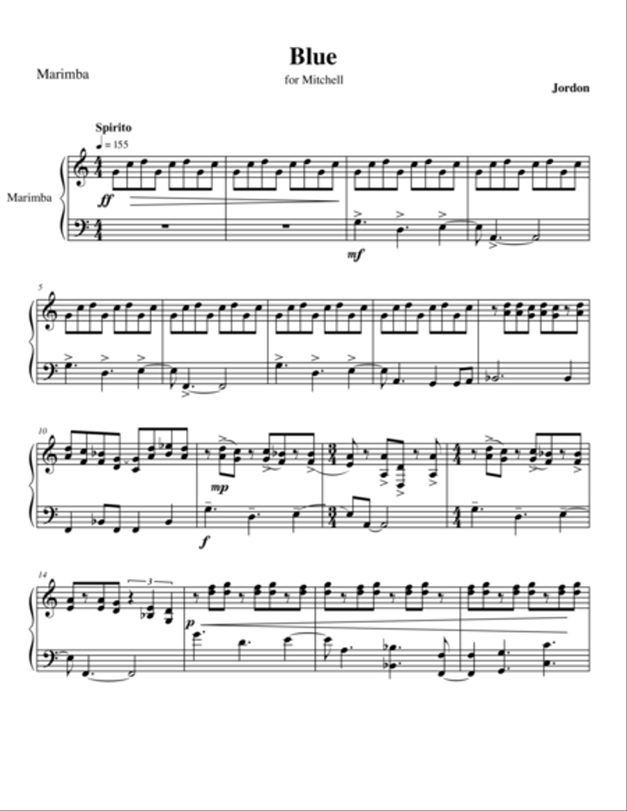 Blue Marimba scores gallery preview page 1