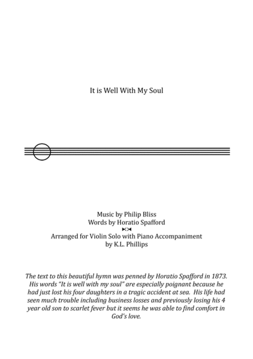 It Is Well with My Soul - Violin Solo with Piano Accompaniment image number null