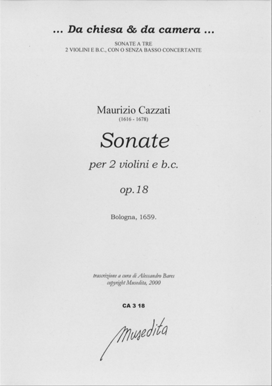 Sonate op.18 (Bologna, 1659) Violin scores gallery preview page 1