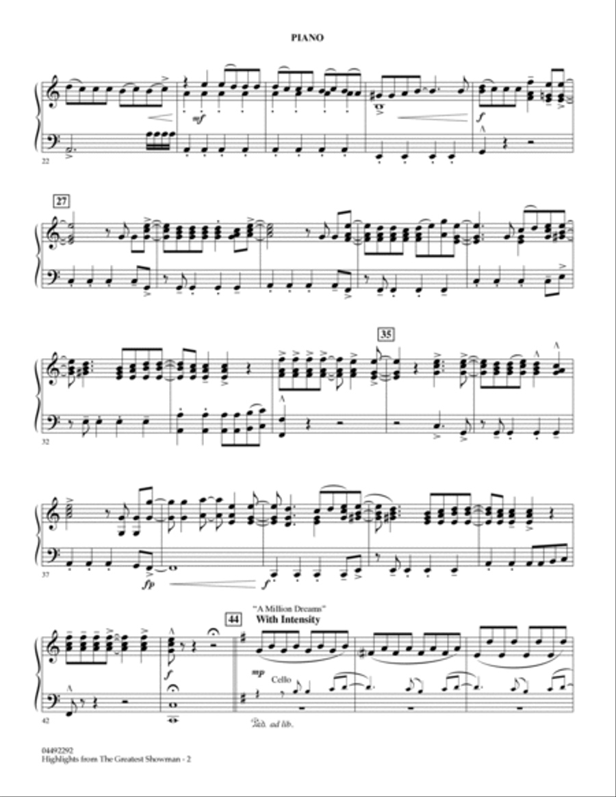 Highlights from The Greatest Showman (arr. James Kazik) - Piano String Orchestra scores gallery preview page 2