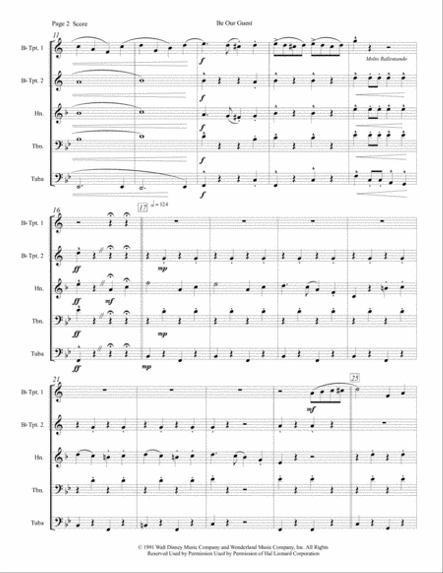 Be Our Guest Brass Ensemble scores gallery preview page 3
