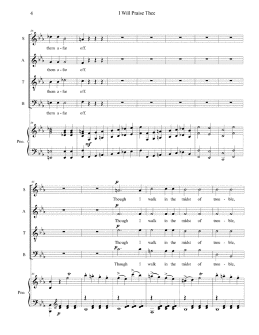 I Will Praise Thee I Will Praise Thee 4-Part scores gallery preview page 4