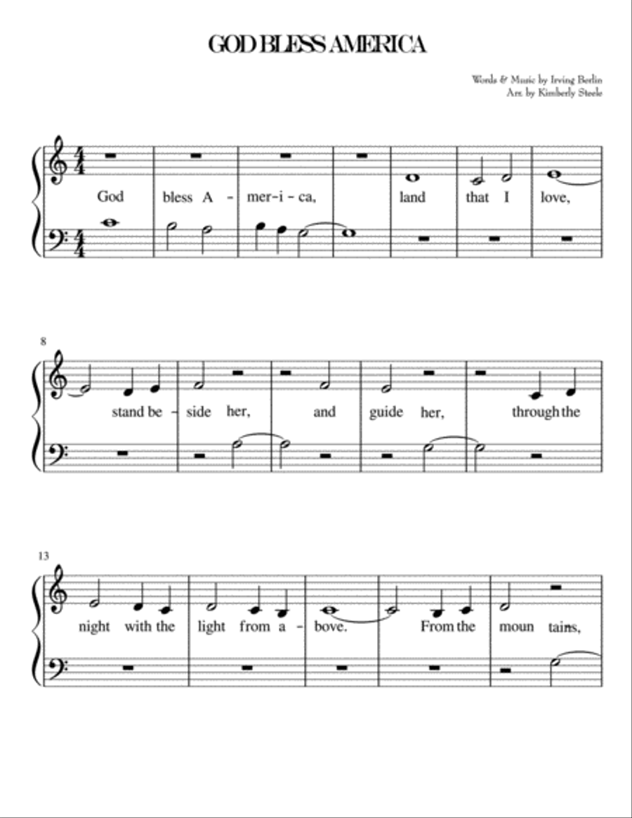 God Bless America Piano Solo scores gallery preview page 1