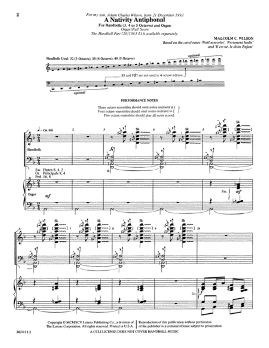 A Nativity Antiphonal - Organ Score Organ scores gallery preview page 2