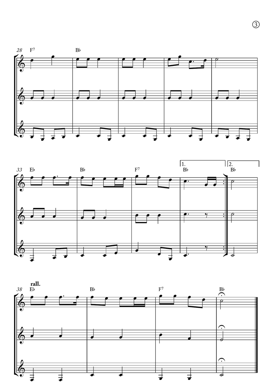 Jingle Bells Clarinet Trio scores gallery preview page 3