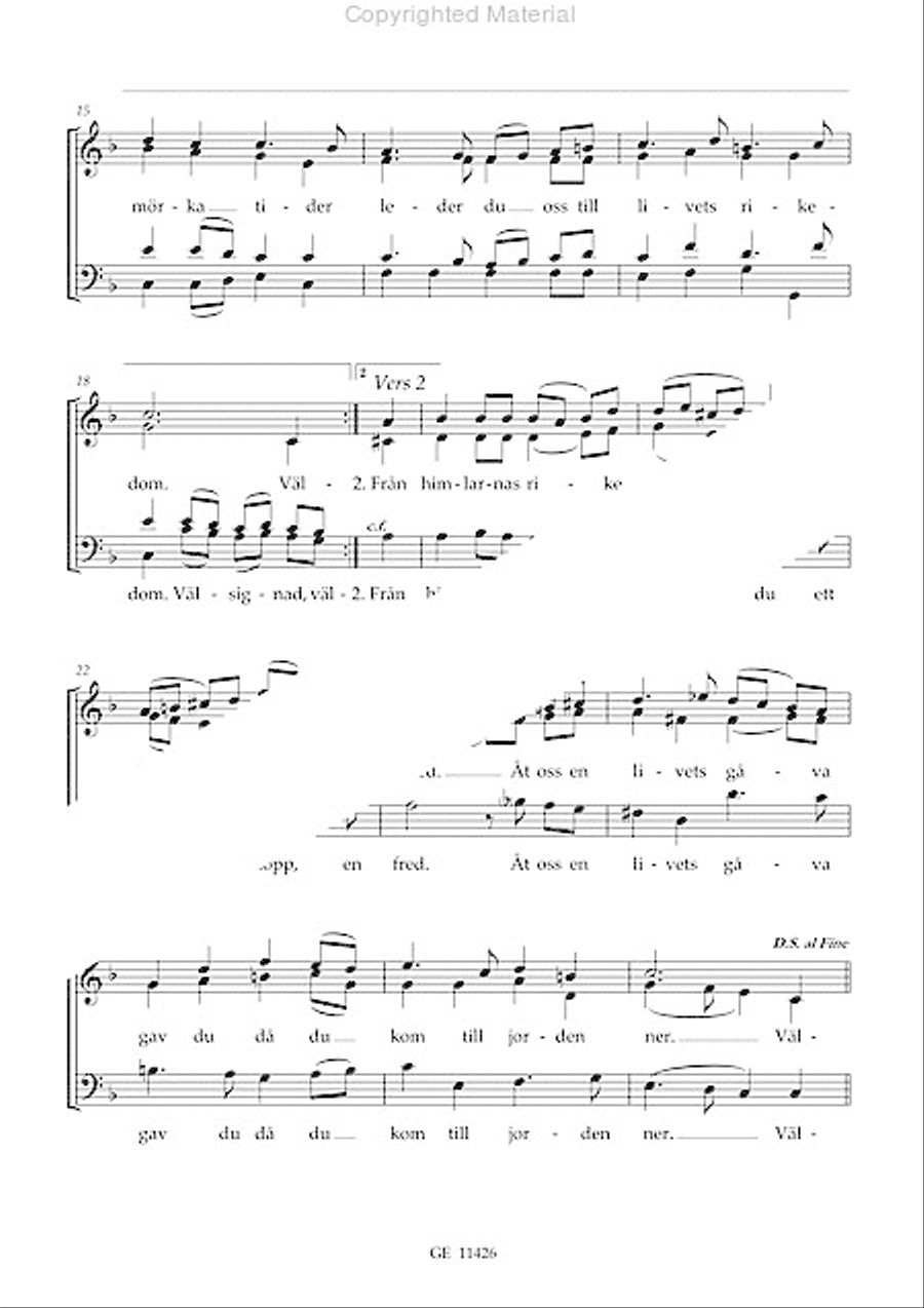 Valsignad ar du som kommer 4-Part scores gallery preview page 3