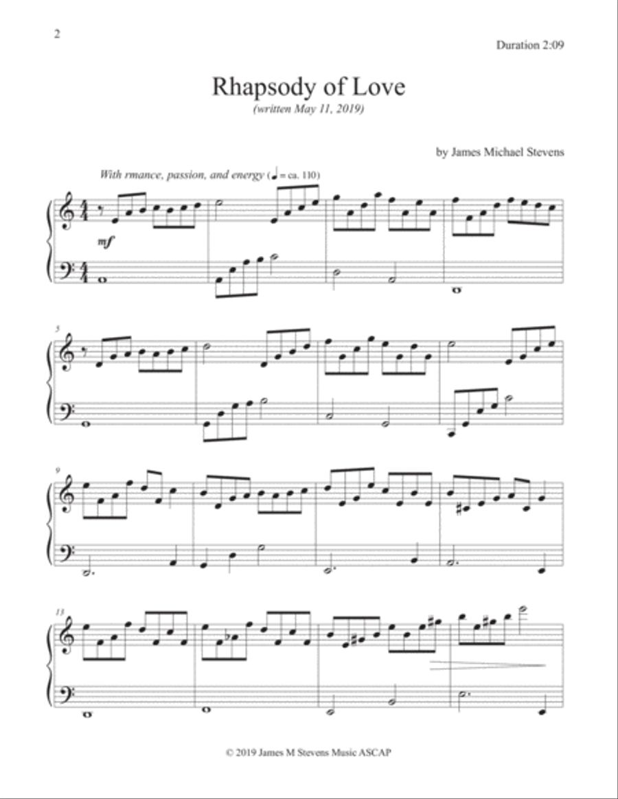 Rhapsody of Love - Romantic Piano Piano Solo scores gallery preview page 2