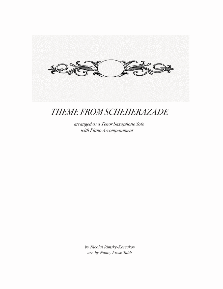 Scheherazade (Movement III) for Tenor Saxophone with Piano Tenor Saxophone scores gallery preview page 1