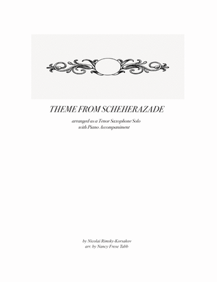 Scheherazade (Movement III) for Tenor Saxophone with Piano