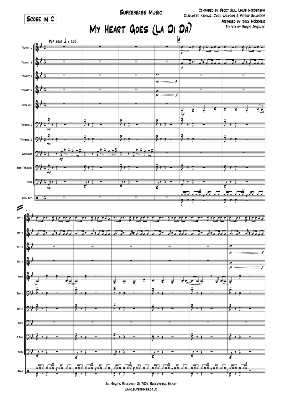 My Heart Goes (Ladida) Brass Ensemble scores gallery preview page 3