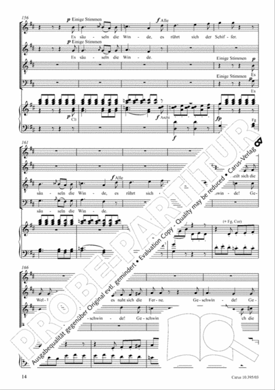 Calm Sea and Prosperous Voyage 4-Part scores gallery preview page 15