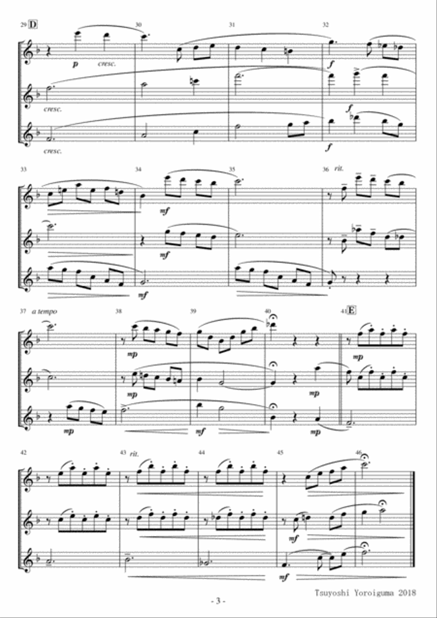 Breakfast At Tiffany's Theme from the Paramount Picture BREAKFAST AT TIFFANY'S Woodwind Trio scores gallery preview page 3
