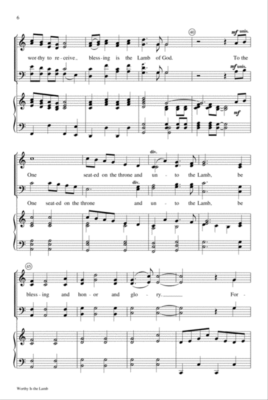 Worthy Is the Lamb Worthy Is the Lamb 4-Part scores gallery preview page 6