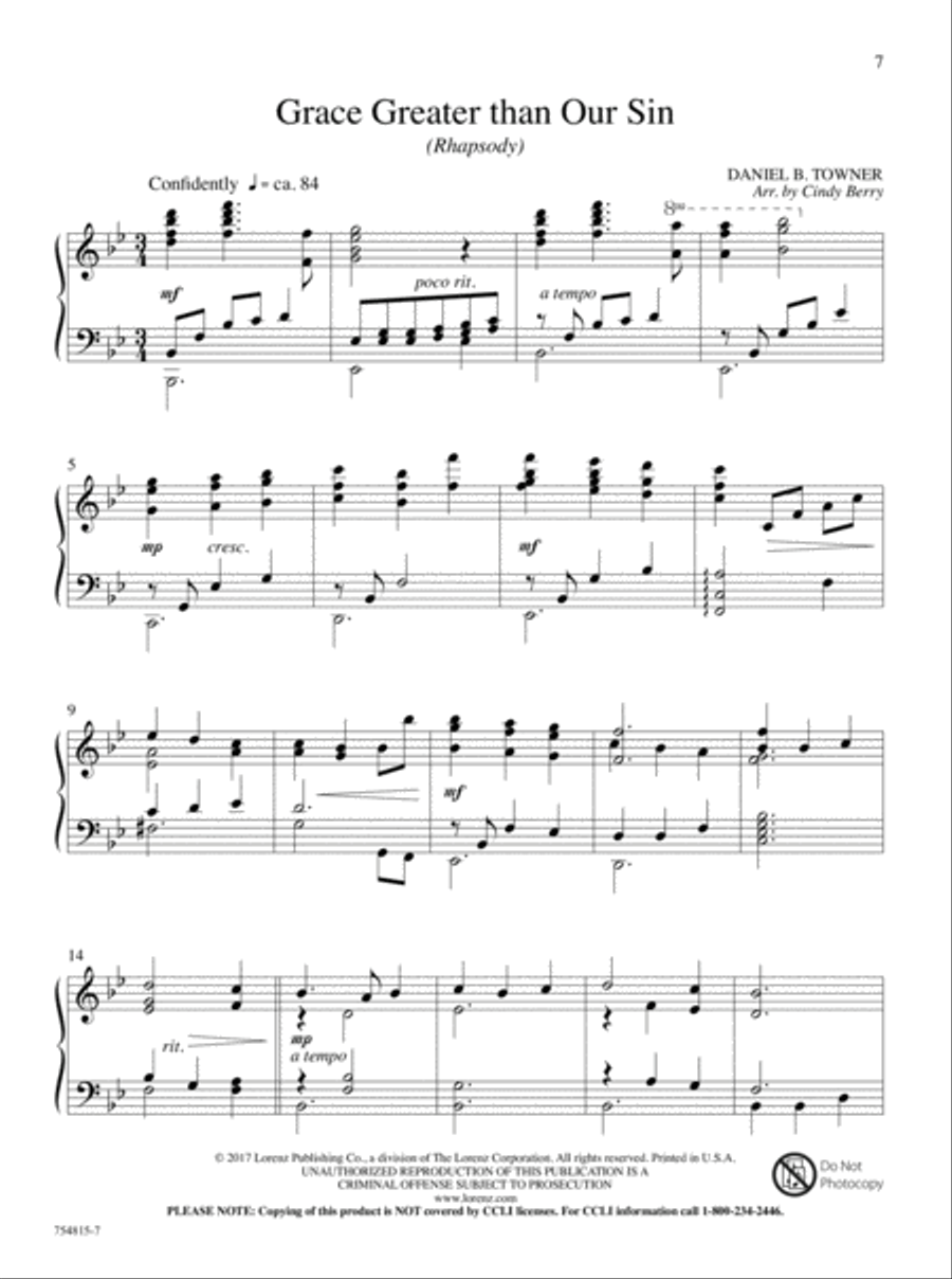 Cindy Berry: Classic Hymn Settings Piano Solo scores gallery preview page 3