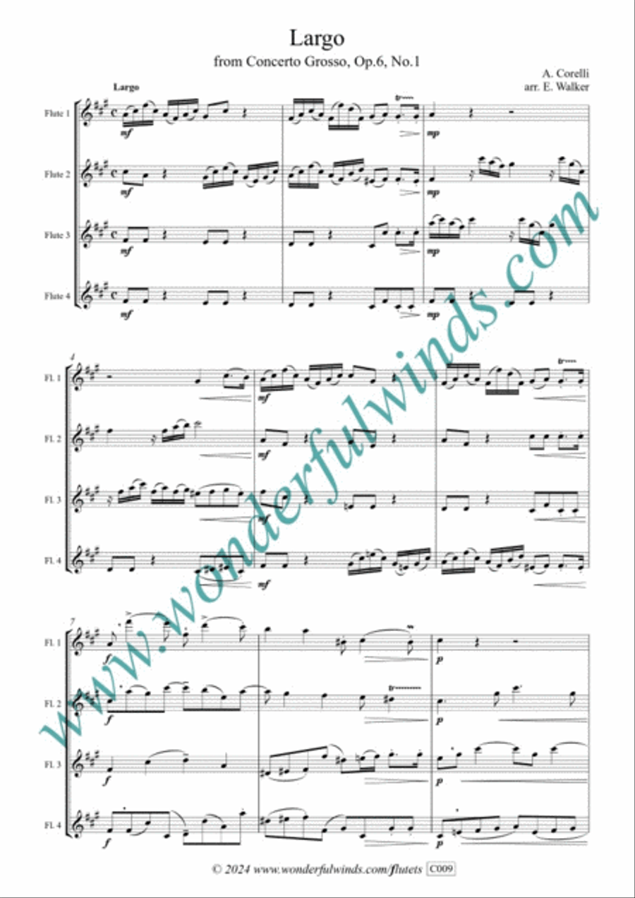 Largo & Vivace Flute Quartet scores gallery preview page 2