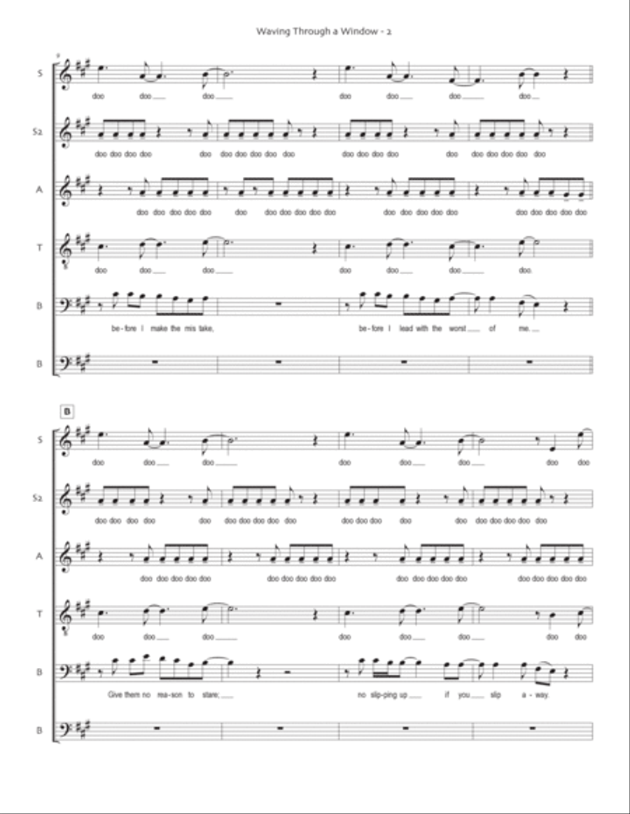 Waving Through A Window Divisi scores gallery preview page 3