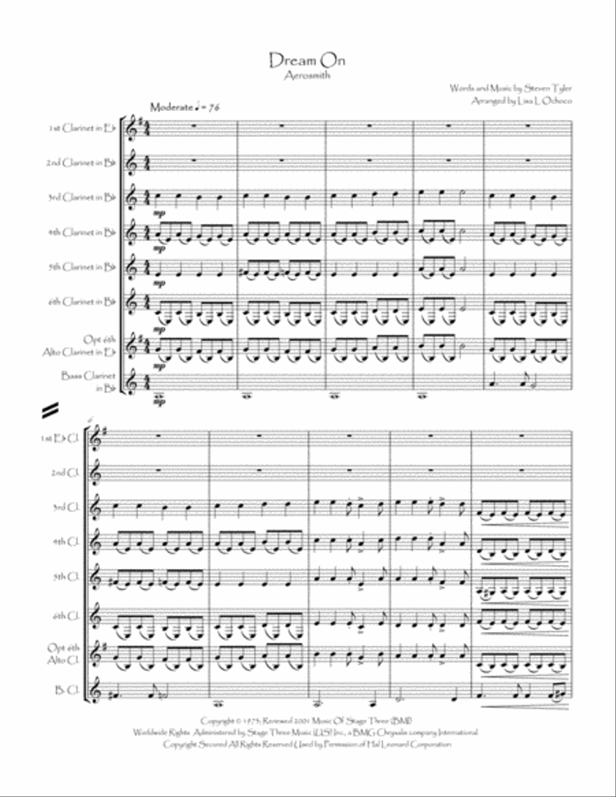 Dream On Dream On Woodwind Ensemble scores gallery preview page 4