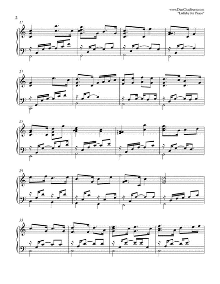 Lullaby for Peace Piano Solo scores gallery preview page 2