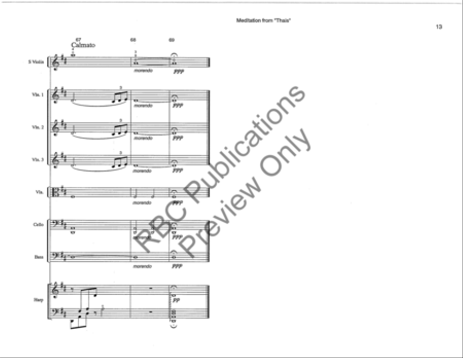Meditation From Thais Violin W/Orch (Score) String Orchestra scores gallery preview page 16