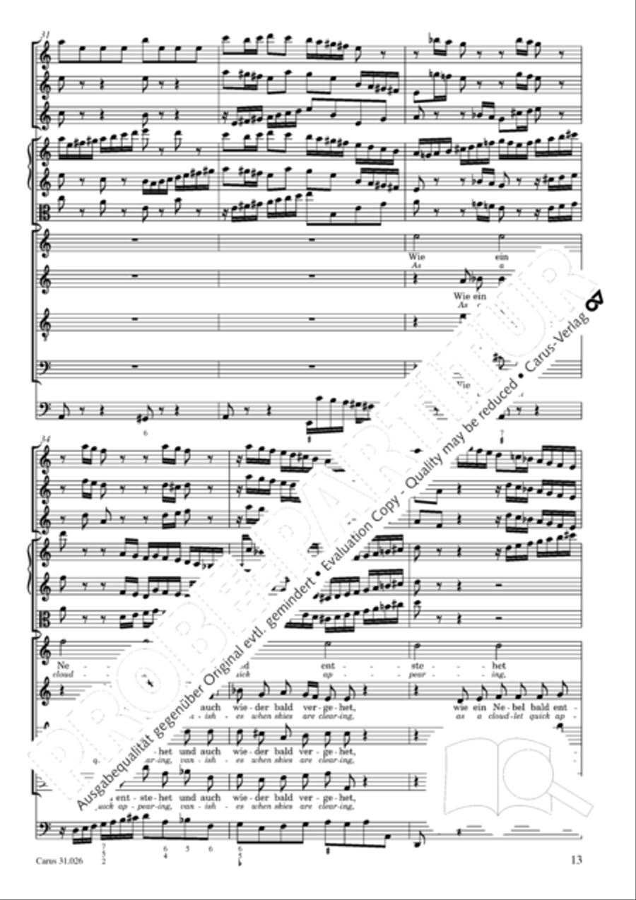 Ah, how fleeting, ah, how futile (Ach wie fluchtig, ach wie nichtig) 4-Part scores gallery preview page 14