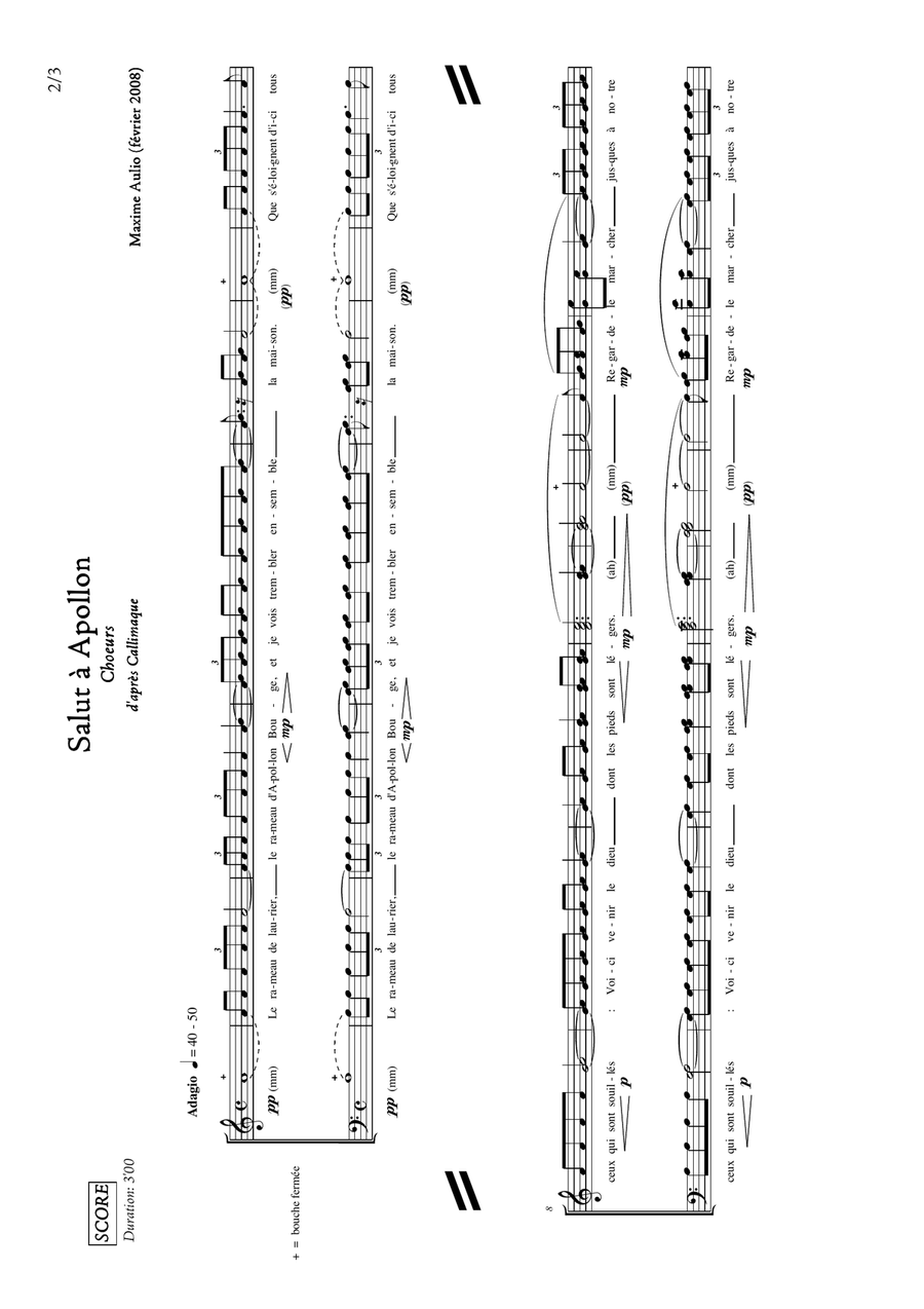 Hymn to Apollo, for chorus 4-Part scores gallery preview page 2