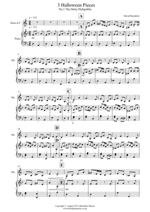 3 Halloween Pieces for French Horn and Piano