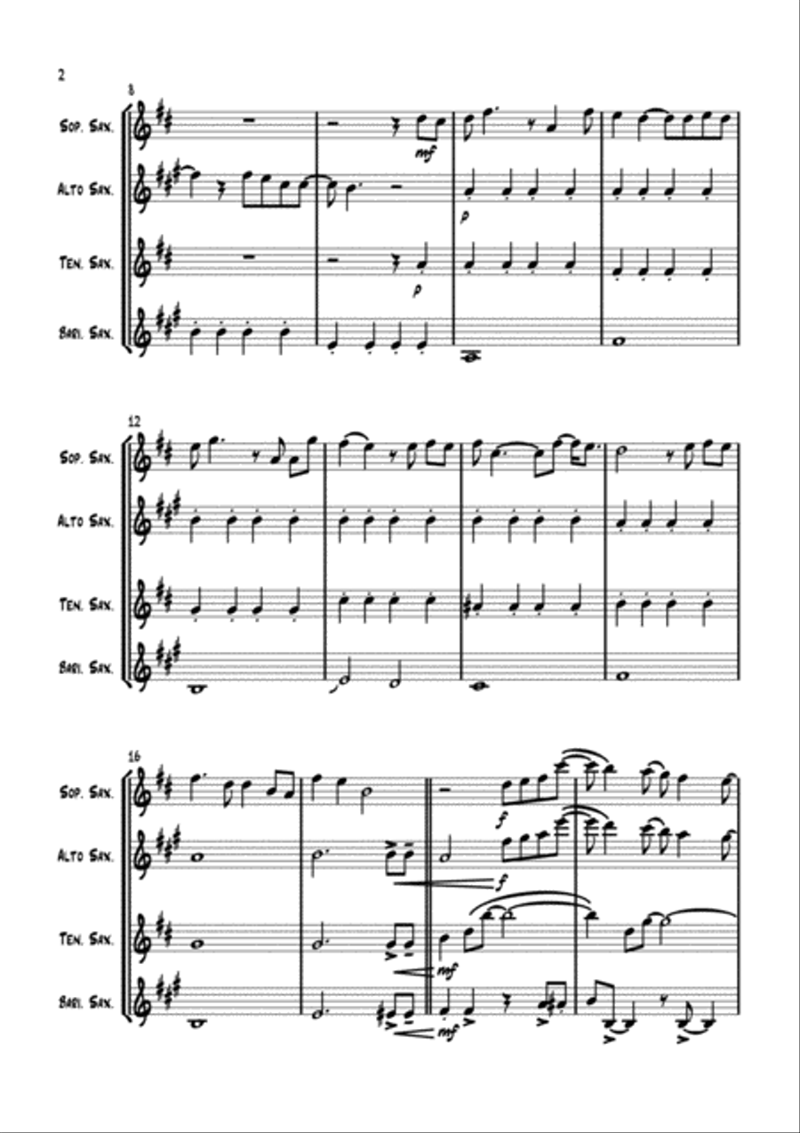 Lucky Saxophone Quartet scores gallery preview page 3