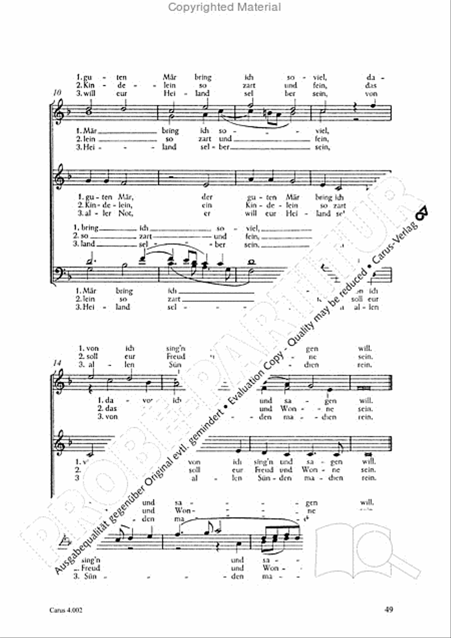 Eccard: 29 Choralbearbeitungen Collection / Songbook scores gallery preview page 50