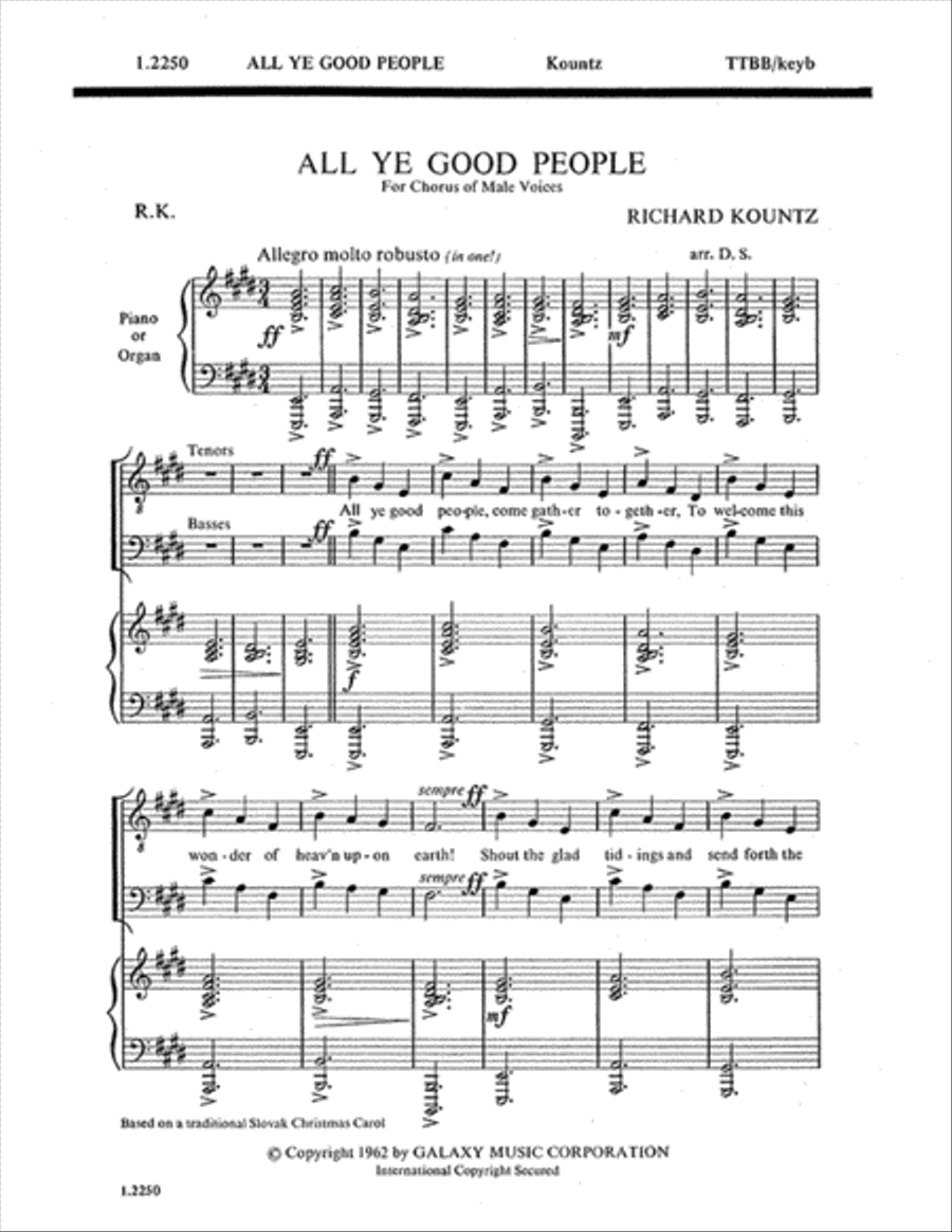 All Ye Good People All Ye Good People TTBB scores gallery preview page 1
