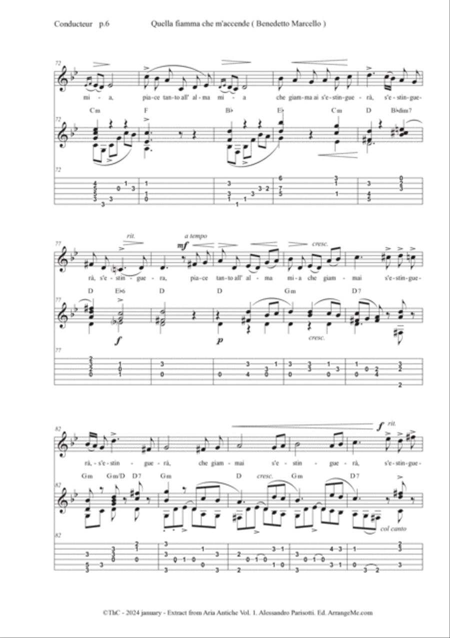 Quella fiamma che m'accende ( Extract from Aria Antiche Vol.1 ) Acoustic Guitar scores gallery preview page 6