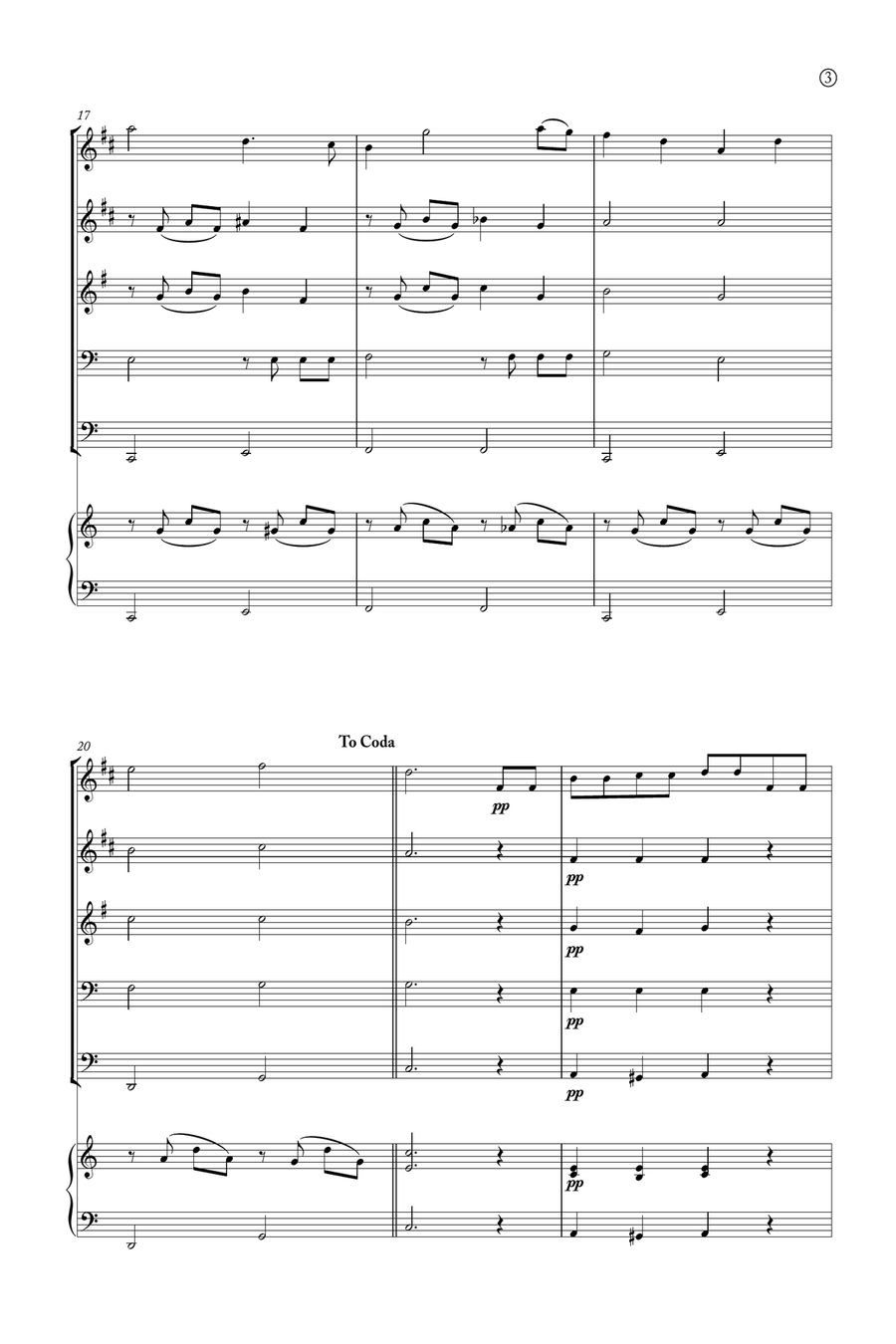 Hymne A L'amour Brass Quintet scores gallery preview page 3