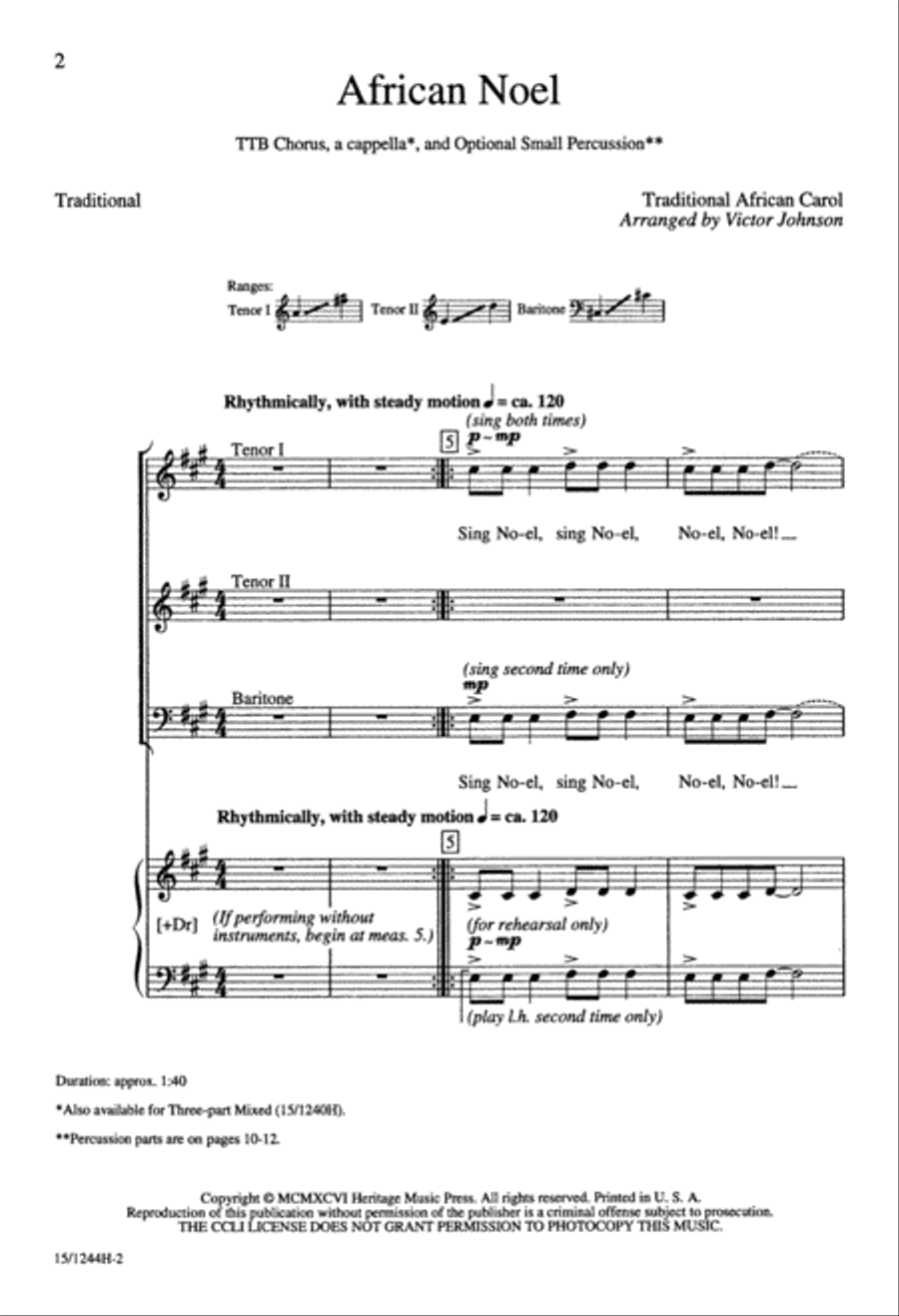 African Noel African Noel TTB scores gallery preview page 2
