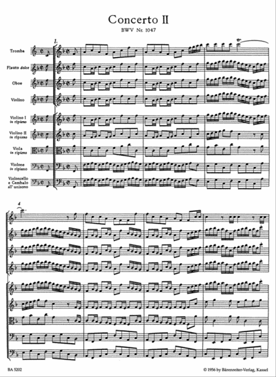 Brandenburg Concerto, No. 2 F major BWV 1047 String Orchestra scores gallery preview page 2