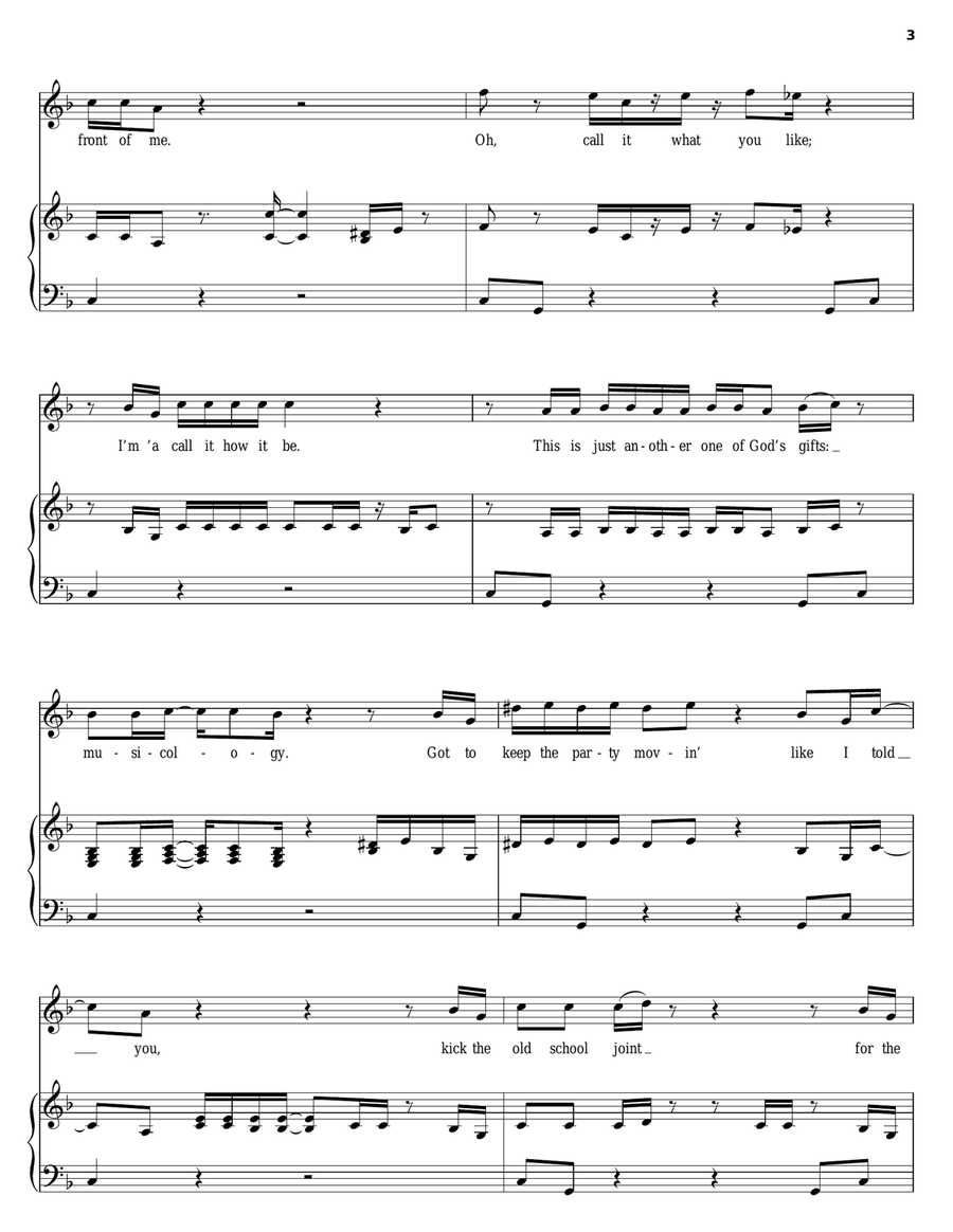 Musicology Piano, Vocal, Guitar scores gallery preview page 3