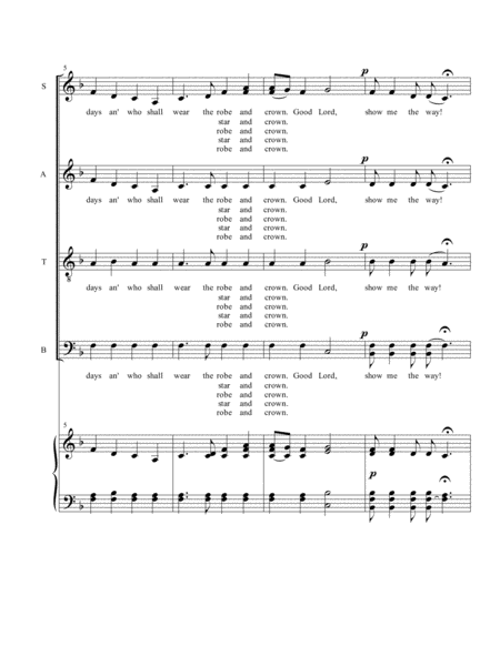 Down to the River to Pray (SATB) image number null